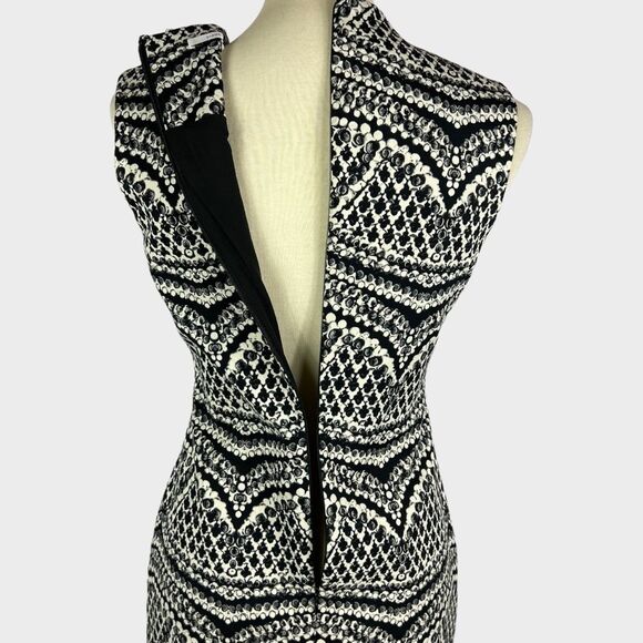 Diane Von Furstenberg Pentra Jacquard Fitted Stretch Sleeveless Sheath Dress 8 - Picture 7 of 12